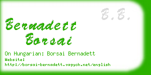 bernadett borsai business card